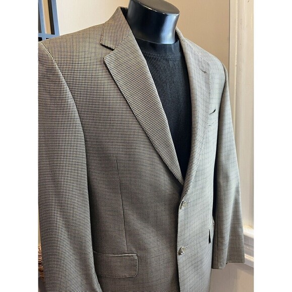 Jos. A. Bank Other - Jos A Banks Signature Gold Sports Coat Mens 39R Houndstooth Silk Wool Old Money